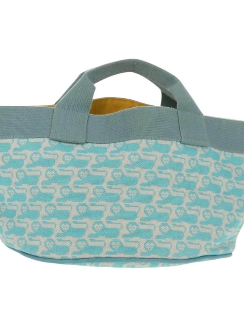 HERMES Animo Pixel GM Hand Bag Canvas Light Blue Silver Auth 158904V - Picture 3 of 15